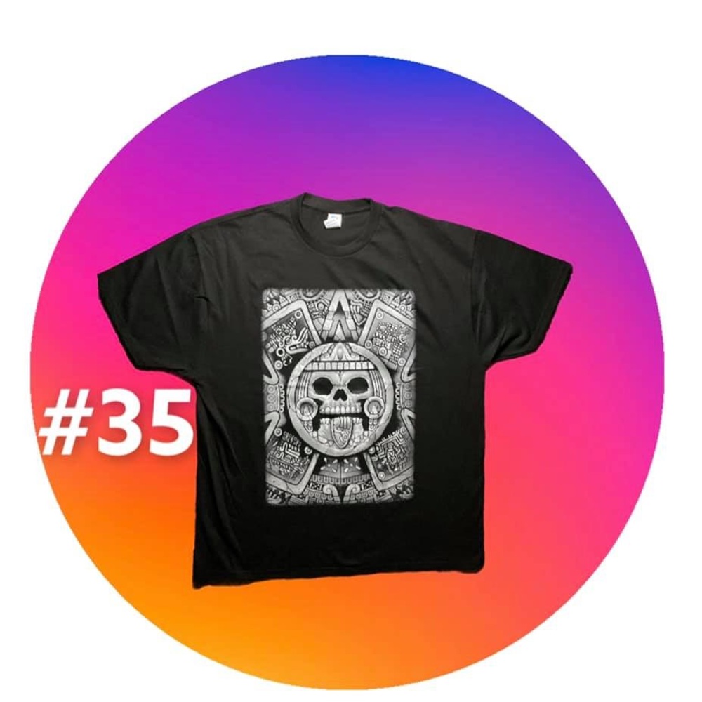 Aztec Skull Graphic T- Shirt
